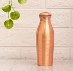 Медная бутылка для воды с гравировкой мантры Йогешварая, 450 мл