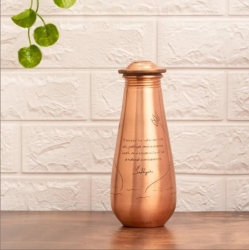 Маленькая медная бутылка для воды с цитатой Садхгуру, 500 мл