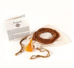 Освящена. Панчамукхи (пятиликая) Рудракша Мала. (8 мм) 